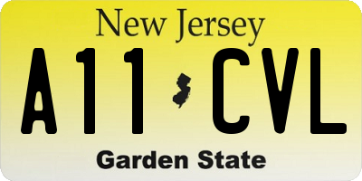 NJ license plate A11CVL