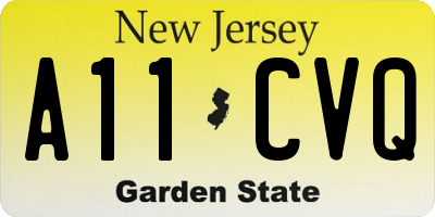 NJ license plate A11CVQ