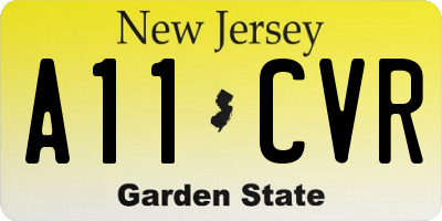 NJ license plate A11CVR