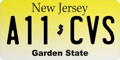 NJ license plate A11CVS