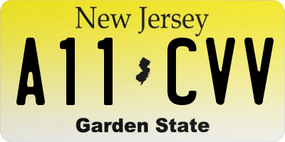 NJ license plate A11CVV