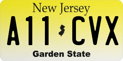 NJ license plate A11CVX