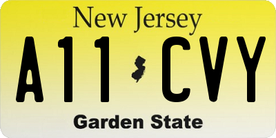 NJ license plate A11CVY