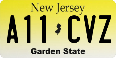 NJ license plate A11CVZ