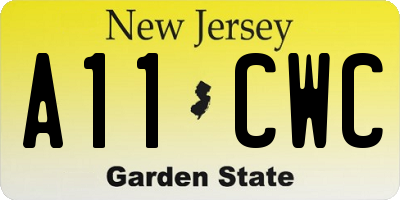 NJ license plate A11CWC