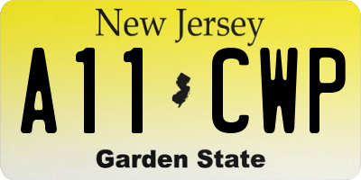 NJ license plate A11CWP