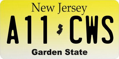 NJ license plate A11CWS