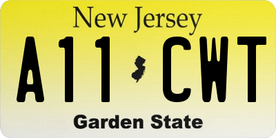 NJ license plate A11CWT