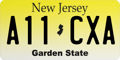 NJ license plate A11CXA