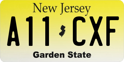 NJ license plate A11CXF