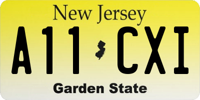 NJ license plate A11CXI