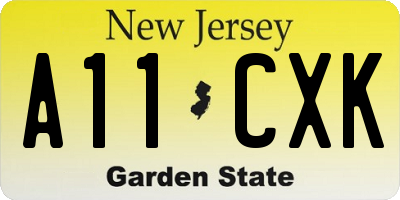 NJ license plate A11CXK