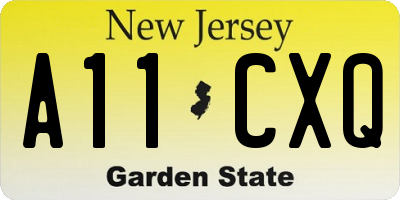 NJ license plate A11CXQ