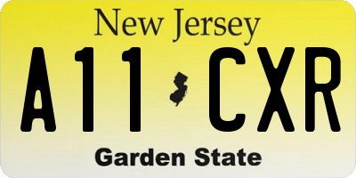 NJ license plate A11CXR