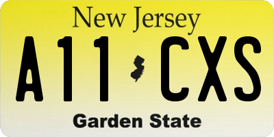 NJ license plate A11CXS