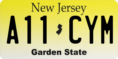NJ license plate A11CYM