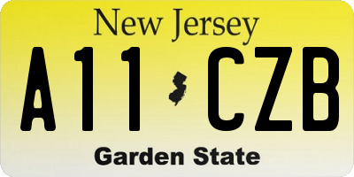 NJ license plate A11CZB
