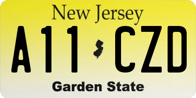 NJ license plate A11CZD