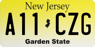 NJ license plate A11CZG