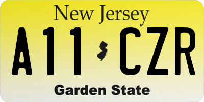 NJ license plate A11CZR