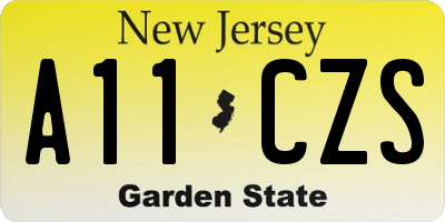 NJ license plate A11CZS