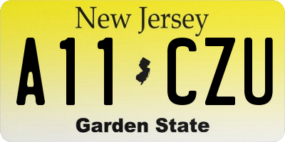 NJ license plate A11CZU