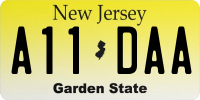 NJ license plate A11DAA