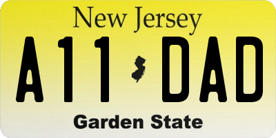 NJ license plate A11DAD