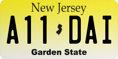 NJ license plate A11DAI