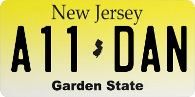 NJ license plate A11DAN