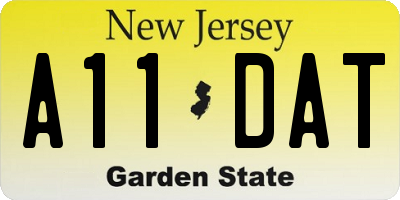 NJ license plate A11DAT