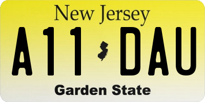 NJ license plate A11DAU