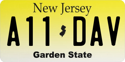 NJ license plate A11DAV