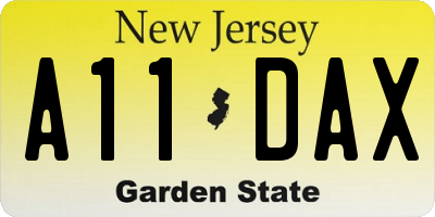 NJ license plate A11DAX