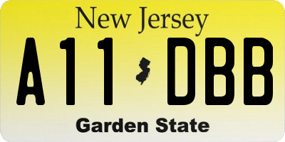 NJ license plate A11DBB