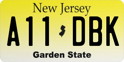 NJ license plate A11DBK