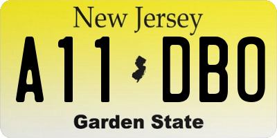 NJ license plate A11DBO