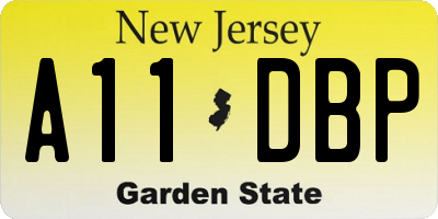 NJ license plate A11DBP