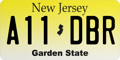 NJ license plate A11DBR