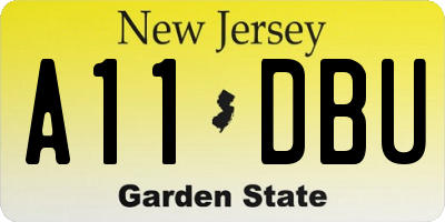NJ license plate A11DBU