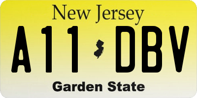NJ license plate A11DBV