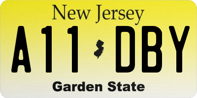 NJ license plate A11DBY