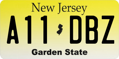 NJ license plate A11DBZ