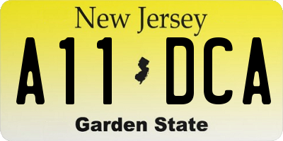 NJ license plate A11DCA