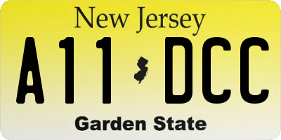 NJ license plate A11DCC