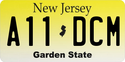NJ license plate A11DCM