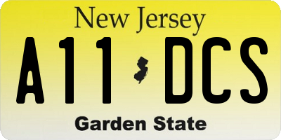 NJ license plate A11DCS