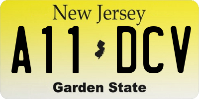 NJ license plate A11DCV