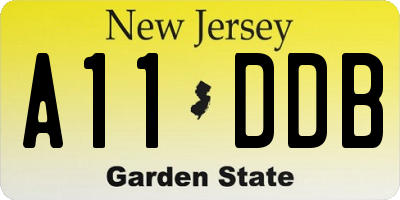NJ license plate A11DDB