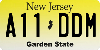 NJ license plate A11DDM